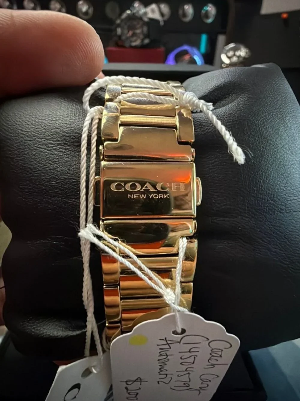 Coach Cary Automatic 34mm Gold Tone Crystal Bezel 14504579 New In Box